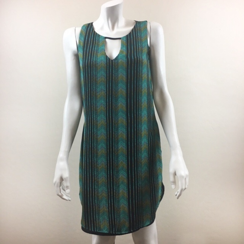Bar III Green Geometric Print Shift‎ Dress